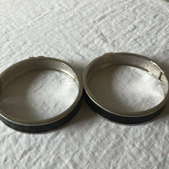 Black & Silver tone stretch bracelets- “J” & “K” initials- set of 2 - Picture 4 of 16